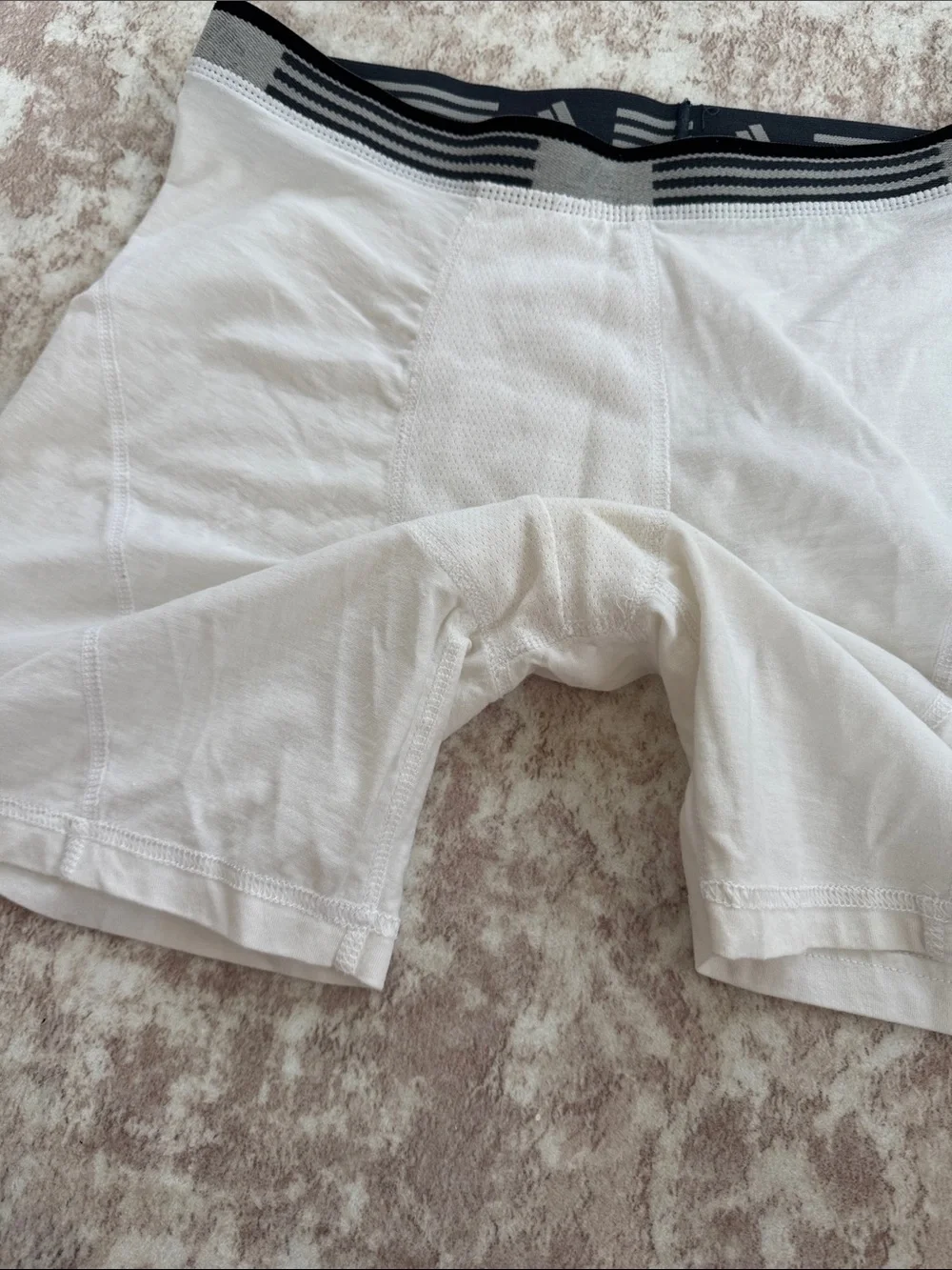adidas White Boxer Briefs with Black Branded Waistband climalite